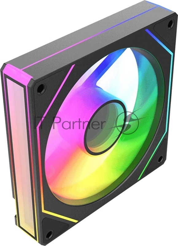 Вентилятор для корпуса Bloody CF-11 LCD ARGB 120х120x25 черный 4-pin 32дБ (упак.:1шт) (CF-11-ARGB120-BK) Ret