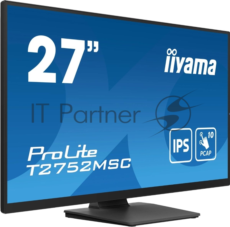 Монитор Iiyama 27 ProLite T2752MSC-B1 черный IPS LED 5ms 16:9 HDMI M/M матовая 1000:1 400cd 178гр/178гр 1920x1080 60Hz DP FHD USB Touch 6.7кг