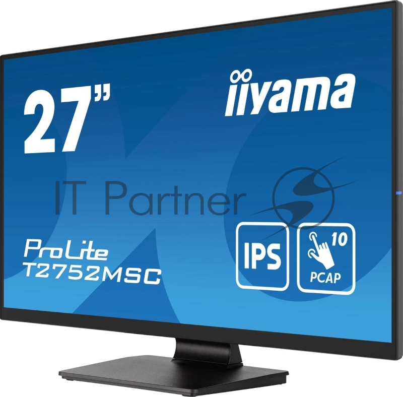 Монитор Iiyama 27 ProLite T2752MSC-B1 черный IPS LED 5ms 16:9 HDMI M/M матовая 1000:1 400cd 178гр/178гр 1920x1080 60Hz DP FHD USB Touch 6.7кг