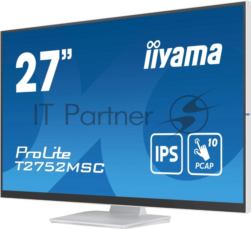 Монитор Iiyama 27 ProLite T2752MSC-W1 белый IPS LED 5ms 16:9 HDMI M/M матовая 1000:1 400cd 178гр/178гр 1920x1080 60Hz DP FHD USB Touch 6.7кг