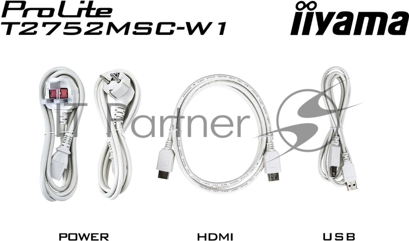 Монитор Iiyama 27 ProLite T2752MSC-W1 белый IPS LED 5ms 16:9 HDMI M/M матовая 1000:1 400cd 178гр/178гр 1920x1080 60Hz DP FHD USB Touch 6.7кг