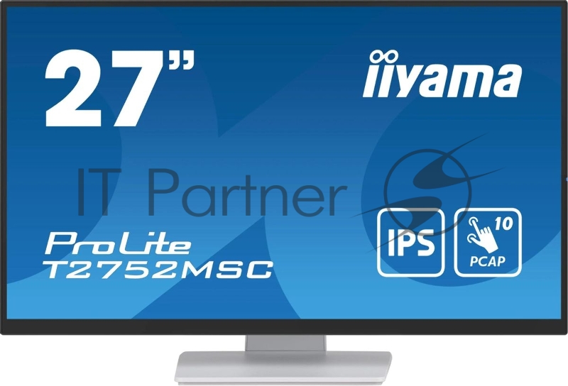 Монитор Iiyama 27 ProLite T2752MSC-W1 белый IPS LED 5ms 16:9 HDMI M/M матовая 1000:1 400cd 178гр/178гр 1920x1080 60Hz DP FHD USB Touch 6.7кг