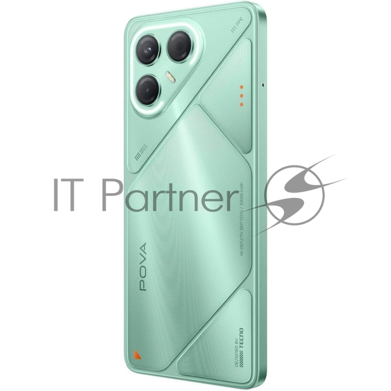 Смартфон Tecno Pova 7 5G 256Gb 8Gb зеленый моноблок 3G 4G 6.8 1080x2460 Android 14 50Mpix 802.11 a/b/g/n/ac NFC GPS GSM900/1800 Protect