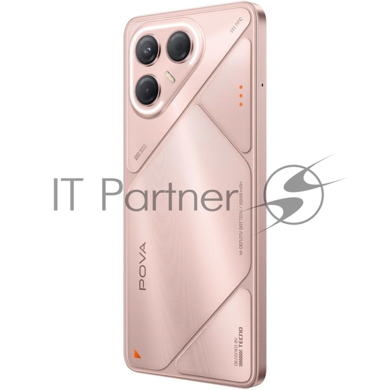 Смартфон Tecno Pova 7 5G 256Gb 8Gb розовый моноблок 3G 4G 6.8 1080x2460 Android 14 50Mpix 802.11 a/b/g/n/ac NFC GPS GSM900/1800 Protect