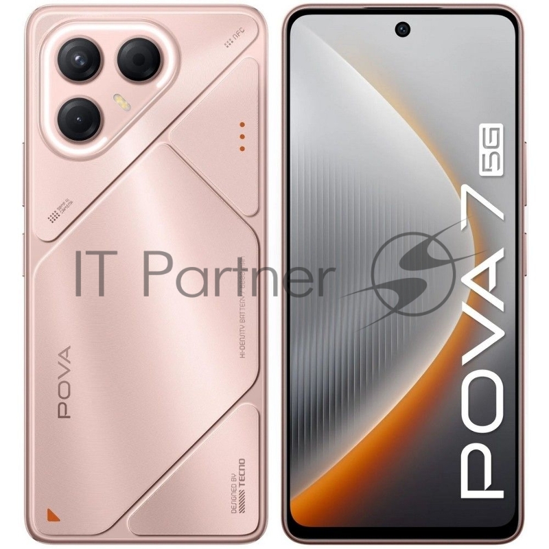 Смартфон Tecno Pova 7 5G 256Gb 8Gb розовый моноблок 3G 4G 6.8 1080x2460 Android 14 50Mpix 802.11 a/b/g/n/ac NFC GPS GSM900/1800 Protect