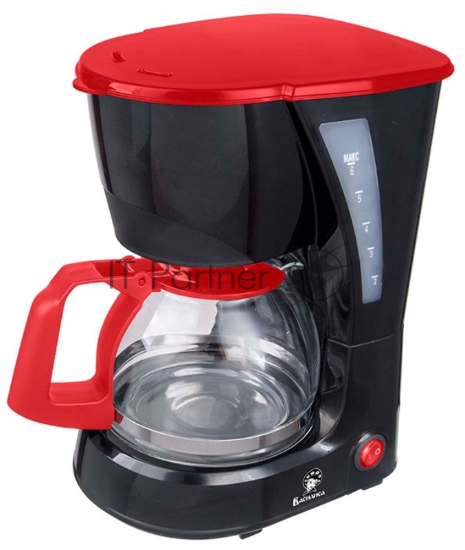 Кофеварка Василиса КВ1-600 черный с красным