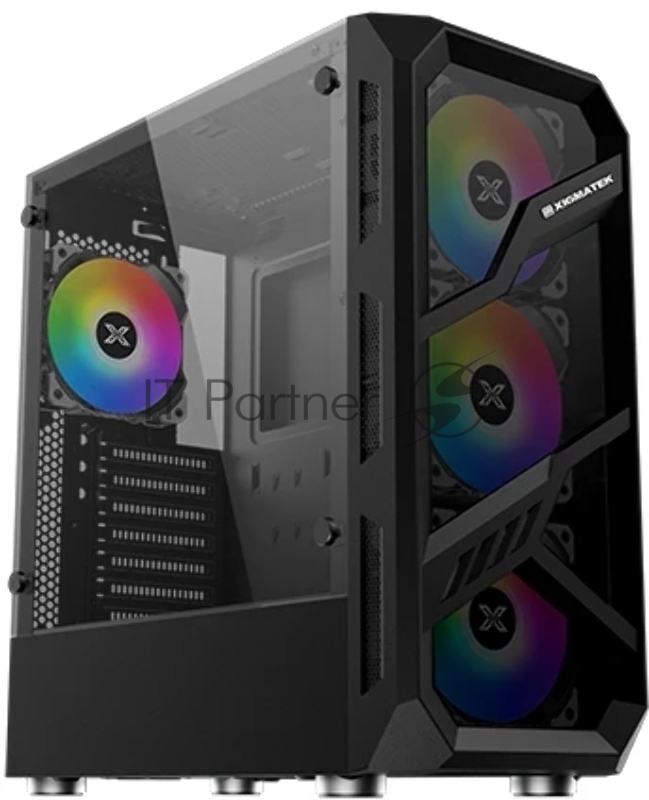 Корпус Xigmatek Lamiya EN40016 ATX, USB3.0x1+USB2.0x2, Front & Left TG, 4PCS X24A Fan, Galaxy II Fan Control Box & Remote (748113)