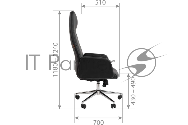 Офисное кресло Chairman 929 Россия экопремиум черный (7174805)