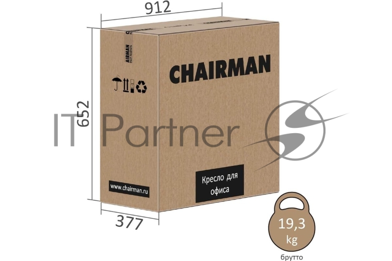 Офисное кресло Chairman 929 Россия экопремиум черный (7174805)