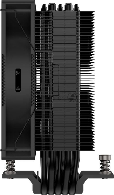 Кулер для процессора PCCooler RT500 BK (240W, 4-pin PWM, LED temp., 152mm, Al/Cu, 5x6mm, 1x120mm, 73.32CFM, 34.9dBA, 2200RPM, S: 1851/1700/1200/115X, AM5/AM4, black)