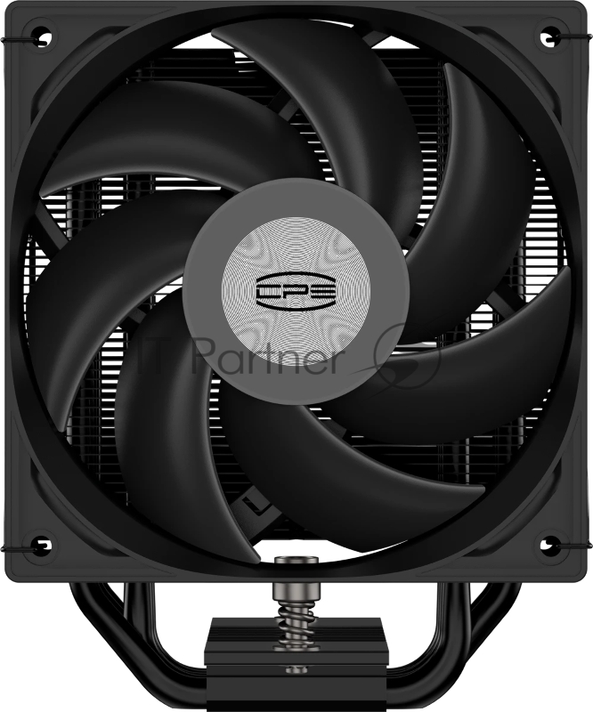 Кулер для процессора PCCooler RT500 BK (240W, 4-pin PWM, LED temp., 152mm, Al/Cu, 5x6mm, 1x120mm, 73.32CFM, 34.9dBA, 2200RPM, S: 1851/1700/1200/115X, AM5/AM4, black)