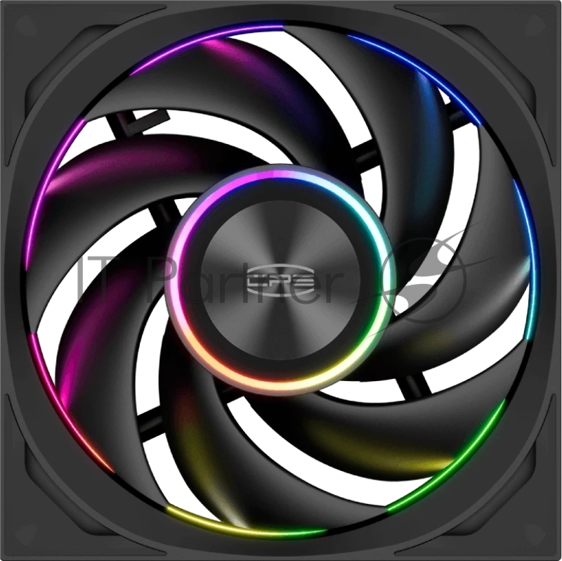 Кулер для корпуса PCCooler F7 X120 ARGB BK 3IN1 (120x120x28mm, 4-pin PWM, ARGB, 83CFM, 33.1dBA, 3000RPM, Black, 3pcs)