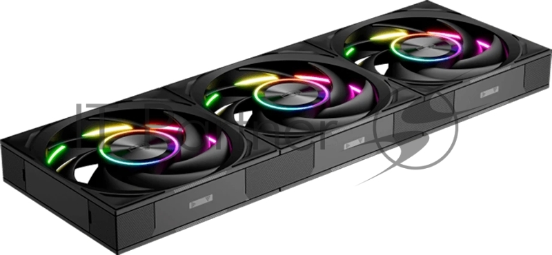 Кулер для корпуса PCCooler F7 X120 ARGB BK 3IN1 (120x120x28mm, 4-pin PWM, ARGB, 83CFM, 33.1dBA, 3000RPM, Black, 3pcs)