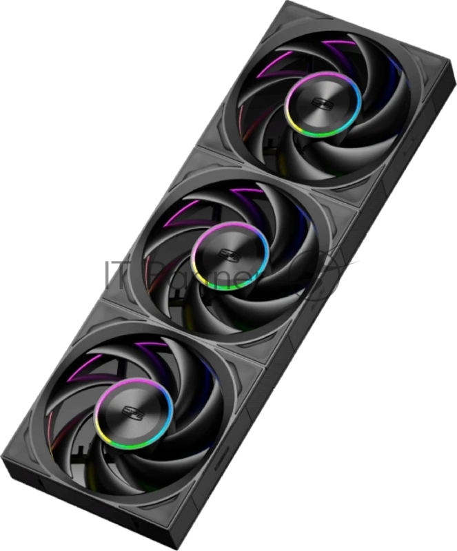 Кулер для корпуса PCCooler F7 X120 ARGB BK 3IN1 (120x120x28mm, 4-pin PWM, ARGB, 83CFM, 33.1dBA, 3000RPM, Black, 3pcs)