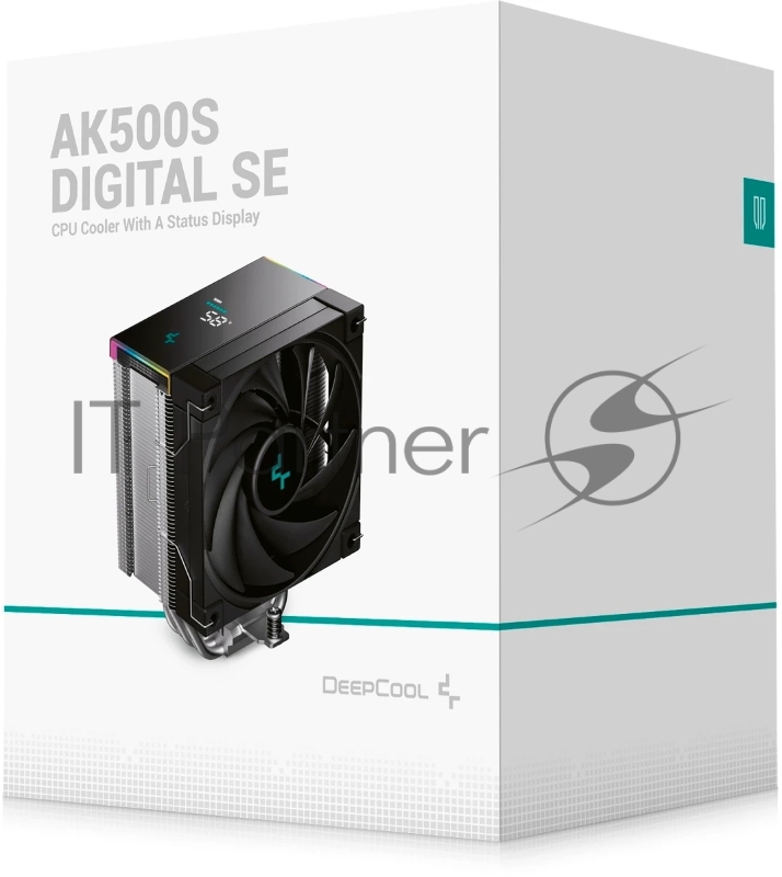 Кулер для процессора DEEPCOOL AK500S DIGITAL SE LGA20XX/1700/1200/115X/AM5/AM4 (12шт/кор, TDP 240W, PWM, Fan 120mm, 5 тепл. трубок, Copper Base, черный) RET (R-AK500S-BKADMN-GJD)