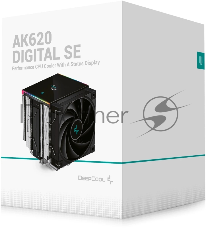 Кулер для процессора DEEPCOOL AK620 DIGITAL SE LGA20XX/1700/1200/115X/AM5/AM4 (9шт/кор, TDP 260W, PWM, DUAL Fan 120mm, 6 тепл. трубок, ARGB, черный) RET (R-AK620-BKADMN-GJD)