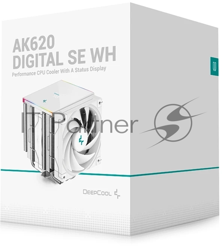 Кулер для процессора DEEPCOOL AK620 DIGITAL SE WH LGA20XX/1700/1200/115X/AM5/AM4 (9шт/кор, TDP 260W, PWM, DUAL Fan 120mm, 6 тепл. трубок, ARGB, белый) RET (R-AK620-WHADMN-GJD)