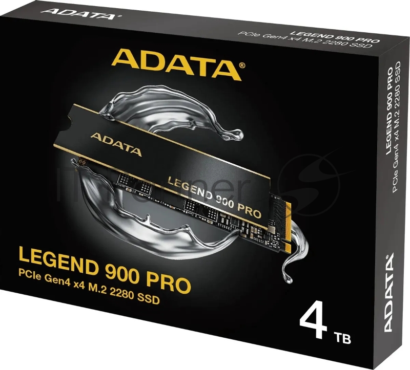Твердотельный накопитель ADATA SSD LEGEND 900 PRO, 4000GB, M.2(22x80mm), NVMe 1.4, PCIe 4.0 x4, 3D NAND, R/W 7400/6500MB/s, IOPs н.д./н.д., TBW 2400, DWPD 0.3 (5 лет)