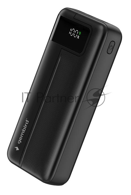 Портативный аккумулятор Gembird GPB-20Q, 20000мАч, QC/PD, дисплей, черный