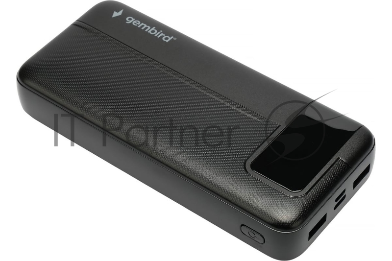 Портативный аккумулятор Gembird GPB-20Q, 20000мАч, QC/PD, дисплей, черный