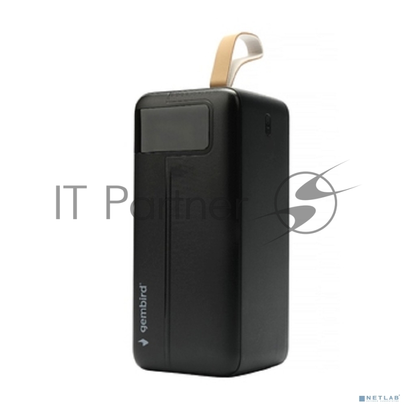 Портативный аккумулятор Gembird GPB-50Q, 50000мАч, QC/PD, дисплей, черный