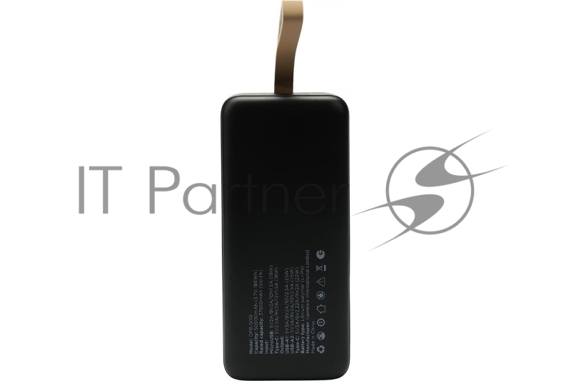 Портативный аккумулятор Gembird GPB-50Q, 50000мАч, QC/PD, дисплей, черный