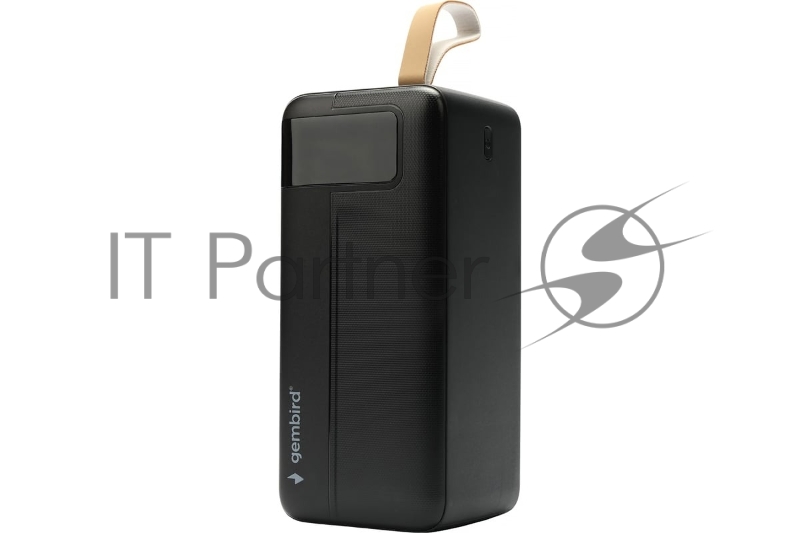 Портативный аккумулятор Gembird GPB-50Q, 50000мАч, QC/PD, дисплей, черный
