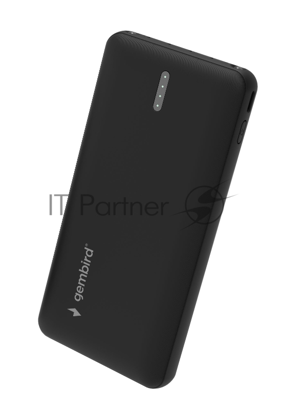 Портативный аккумулятор Gembird GPB-10C, 10000мАч, 2A, 4 встроенных кабеля, черный