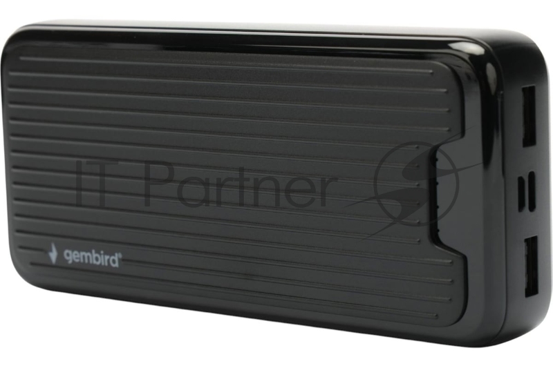 Портативный аккумулятор Gembird GPB-20, 20000мАч, 2A, черный