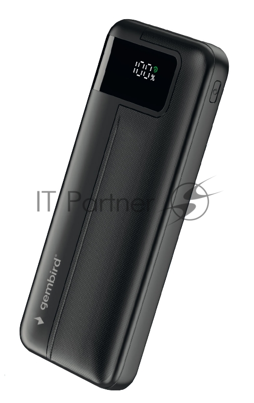 Портативный аккумулятор Gembird GPB-10Q, 10000мАч, QC/PD, дисплей, черный