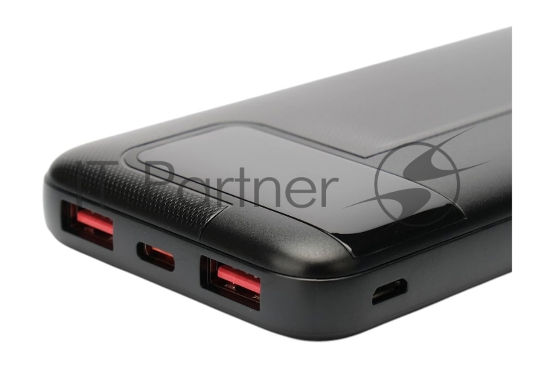 Портативный аккумулятор Gembird GPB-10Q, 10000мАч, QC/PD, дисплей, черный