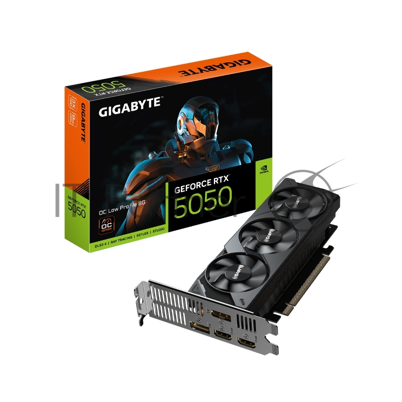 Видеокарта Gigabyte RTX5050 OC Low Profile 8GB GDDR6 128bit 2xDP 2xHDMI 3FAN LP RTL