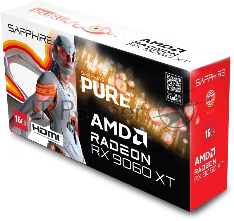 Видеокарта Sapphire PCI-E 5.0 11350-02-20G PURE AMD RADEON RX 9060 XT GAMING OC 16GB DUAL AMD Radeon RX 9060XT 16Gb 128bit GDDR6 2700/20000 HDMIx2 DPx2 HDCP Ret