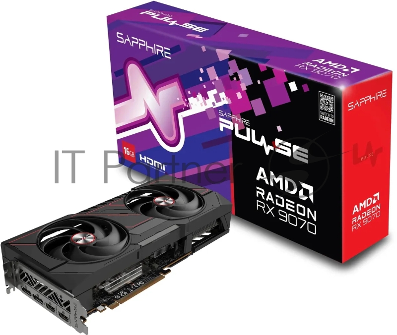 Видеокарта Sapphire PCI-E 5.0 11349-03-20G PULSE AMD RADEON RX 9070 GAMING 16GB DUAL AMD Radeon RX 9070 16Gb 256bit GDDR6 2070/20000 HDMIx2 DPx2 HDCP Ret