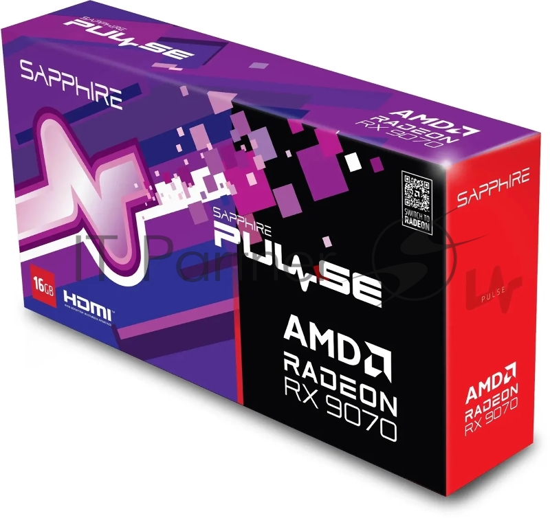 Видеокарта Sapphire PCI-E 5.0 11349-03-20G PULSE AMD RADEON RX 9070 GAMING 16GB DUAL AMD Radeon RX 9070 16Gb 256bit GDDR6 2070/20000 HDMIx2 DPx2 HDCP Ret