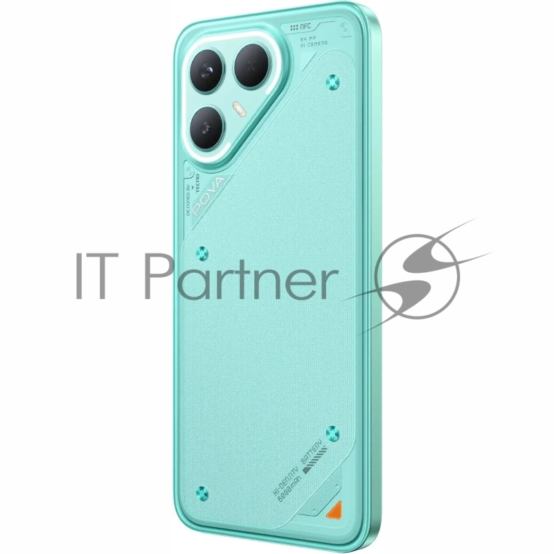 Смартфон Tecno Pova 7 Pro 5G 256Gb 8Gb зеленый моноблок 3G 4G 2Sim 6.78 1224x2720 Android 15 64Mpix 802.11 a/b/g/n/ac/ax NFC GPS GSM900/1800 Protect