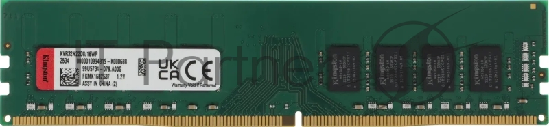 Память оперативная Kingston 16GB 3200MHz DDR4 DIMM Non-ECC CL22 2Rx8 (Select Regions ONLY)