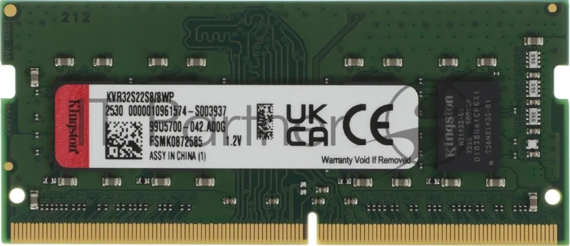 Память оперативная Kingston 8GB 3200MHz DDR4 SODIMM Non-ECC CL22 1Rx8 (Select Regions ONLY)