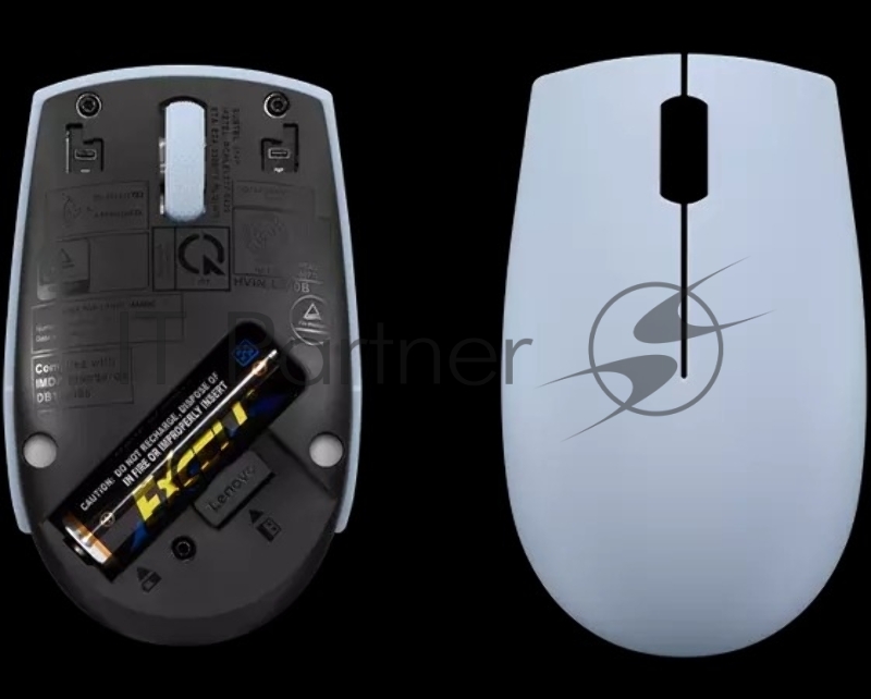 Мышь Lenovo 300 Wireless Compact светло-голубой оптическая 1000dpi беспров. (GY51L15679)