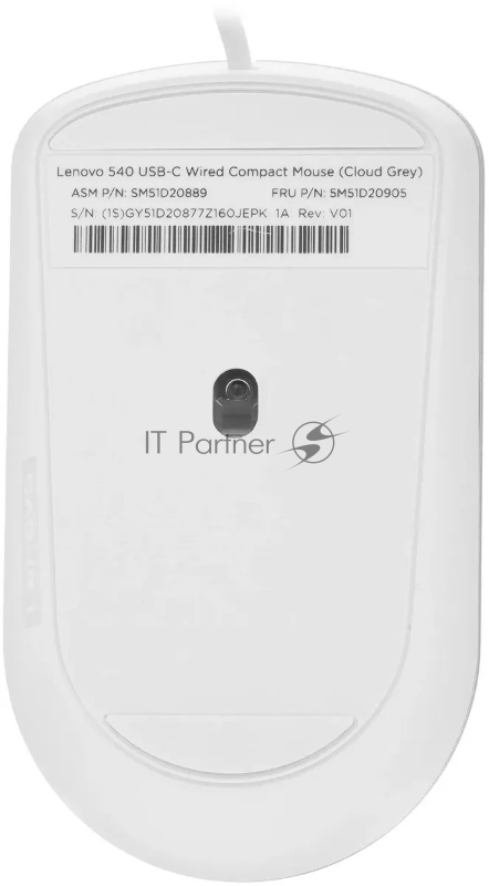 Мышь Lenovo 540 светло-серый оптическая 2400dpi USB2.0 (GY51D20877)
