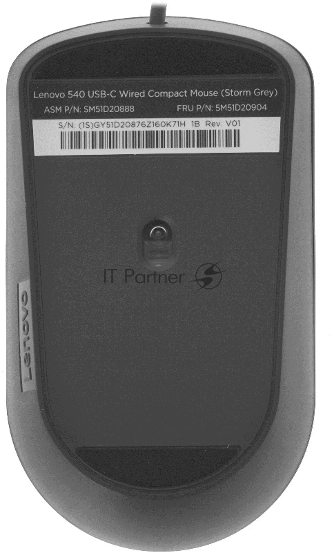 Мышь Lenovo 540 темно-серый оптическая 2400dpi USB2.0 (GY51D20876)