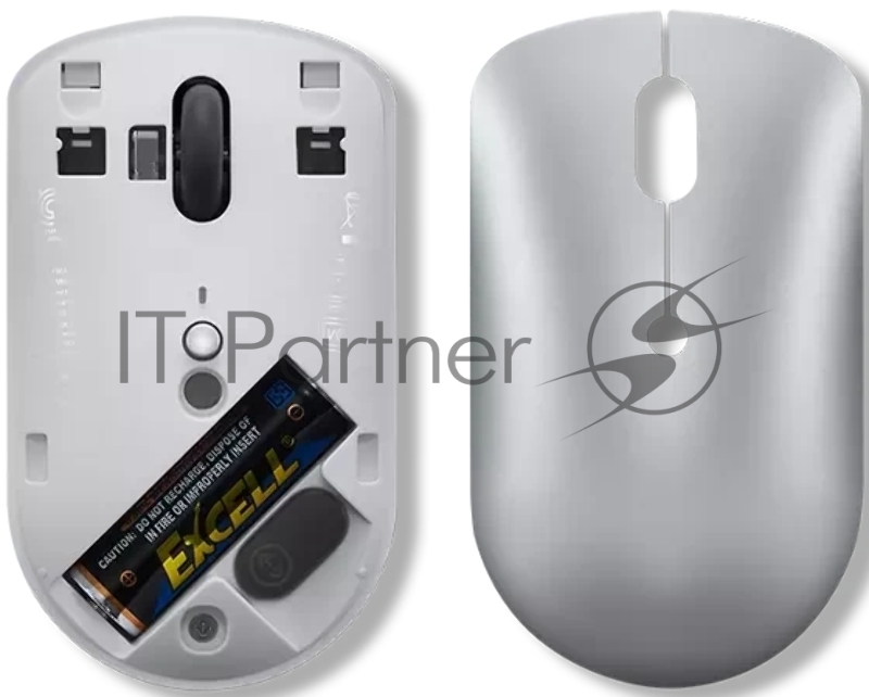 Мышь Lenovo 540 USB-C Wireless Compact светло-серый оптическая 2400dpi беспров. BT/Radio USB (GY51D20869)