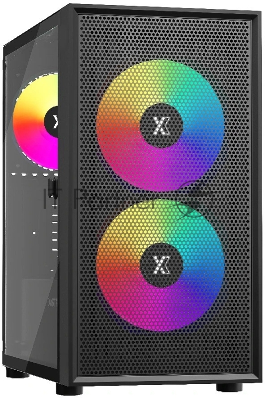 XASTRA Корпус A305M 3ARGB Black mATX/Mesh/ tempered glass / 2x140mm + 1x120mm ARGB PWM fans/ Door/ A305M-2FC14A-1FC12A-D