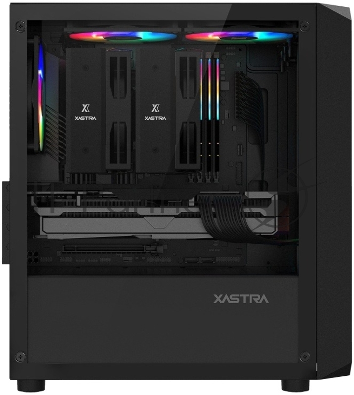 XASTRA Корпус A303M 3FRGB Black mATX/Mesh/ tempered glass / 2x140mm + 1x120mm FRGB fans/ A303M-2FC14F-1FC12F