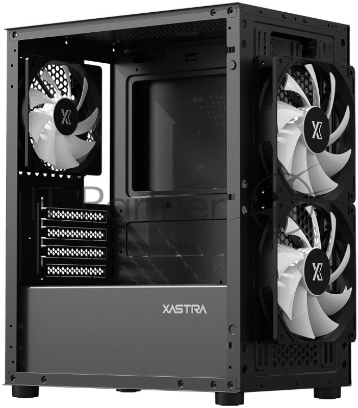 XASTRA Корпус A303M 3FRGB Black mATX/Mesh/ tempered glass / 2x140mm + 1x120mm FRGB fans/ A303M-2FC14F-1FC12F