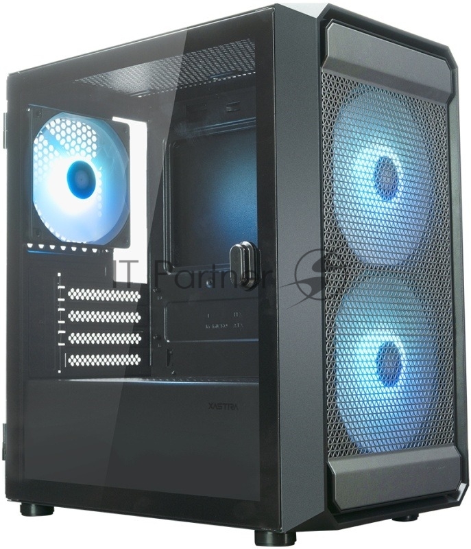 XASTRA Корпус A303M 3ARGB Black mATX/Mesh/ tempered glass / 2x140mm + 1x120mm ARGB PWM fans/ Door/ A303M-2FC14A-1FC12A-D