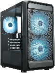XASTRA Корпус A303M 3ARGB Black mATX/Mesh/ tempered glass / 2x140mm + 1x120mm ARGB PWM fans/ Door/ A303M-2FC14A-1FC12A-D