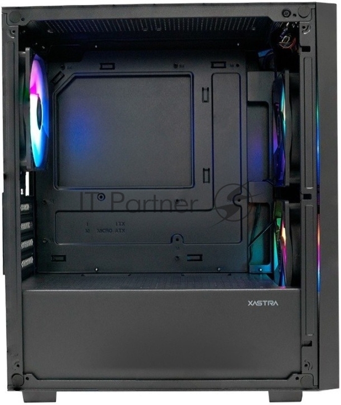 XASTRA Корпус A306M 3FRGB Black mATX/Mesh/ tempered glass / 3x 120mm FC120 FRGB fans/ A306M-3FC12F