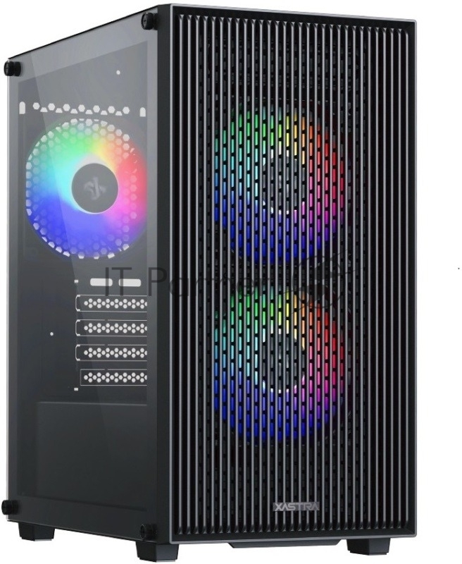XASTRA Корпус A307M 3FRGB Black mATX/Mesh/ tempered glass / 3x 120mm FC120 FRGB fans/ A307M-3FC12BK