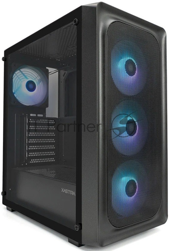 XASTRA Корпус A407 4ARGB Black ATX/Mesh/ tempered glass / 4x120mm ARGB PWM fans/ A407-4FC12A